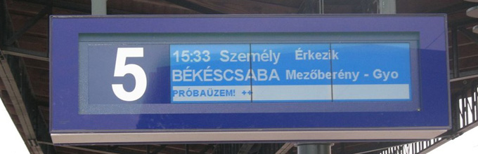 Koleszterikus LCD (ChLCD) vasúti perontábla - BMG MIS GmbH